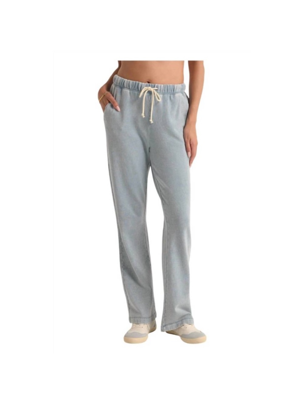 NEW Z SUPPLY hunter knit denim pants in washed blue brand new with tags!